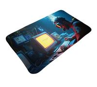 TZTTZT Tapis de salle de bain imprimé plongeur bleu rétro, 76,2 x 50,8 cm, absorbant, antidérapant, lavable en machine, tapis de bain pour salle de bain