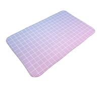TZTTZT Tapis de salle de bain imprimé quadrillage bleu rose ombré 76,2 x 50,8 cm, tapis de bain absorbant, antidérapant, lavable en machine, tapis de bain pour salle de bain