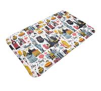 TZTTZT Tapis de salle de bain imprimé scène de rue de New York 76,2 x 50,8 cm, absorbant, antidérapant, lavable en machine, tapis de bain pour salle de bain
