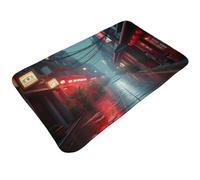 TZTTZT Tapis de salle de bain rétro rouge imprimé scène de rue 76,2 x 50,8 cm, absorbant, antidérapant, lavable en machine, tapis de bain pour salle de bain