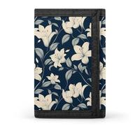 TZTTZT White Lily Portefeuille pour homme, 8 porte-cartes de crédit, fin et minimaliste, poche avant, petit portefeuille à deux volets pour homme