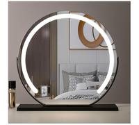 TZUFA Miroir De Maquillage Éclairé par LED 40 cm, 3 Couleurs À Intensité Variable, Table(Noir,50cm(19.6in))