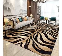 Tzvpsu Chambre Enfant Tapis Moderne Abstrait Jaune Noir zèbre Stripe Design d'éveil bébé Deco de 120x160cm