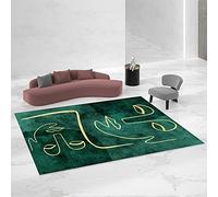 Tzvpsu Deco de Chambre ado Fille Vert Jaune Art Graffiti Motif géométrique Deco Chambre Garcon Decoration Chambre ado Tapis 100x160cm