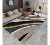 Tzvpsu Décoration Chambre ado Fille Design géométrique Luxe Moderne Bleu Jaune Brun Tapis Enfants du Salon Lavable 200x350cm
