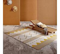 Tzvpsu Tapis Chambre ado Jaune Kaki Blanc Motif géométrique Moderne Decoration Fille d'eveil Bebe 80x160cm