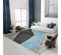Tzvpsu Tapis Design Salon Bleu Gris Jaune géométrique Minimaliste du Chambre parentale Decoration 160x230cm