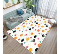 Tzvpsu Tapis deveil bébé Jaune Bleu Rouge Moderne Doodle géométrique Motif Rond de Chambre Enfant Deco Garcon 80x120cm