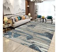 Tzvpsu Tapis Enfant Conception géométrique d'encre Abstraite Grise Bleue vestiaire Deco Salon Moderne 140x200cm