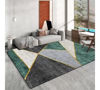 Tzvpsu Tapis Salle a Manger Design géométrique Moderne de Luxe Vert Gris Jaune Chambre Enfant d'éveil bébé 80x120cm