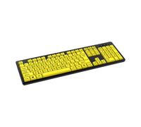Tzxncbzxc Clavier d'ordinateur à grande impression USB LED clavier d'ordinateur pleine taille clavier d'ordinateur facile à voir touches pour les utilisateurs malvoyants Clavier compatible