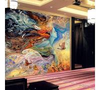 Tzxztt Abstrait Coloré Figures Beautés Oiseaux En Vol Graffitis Papier Peint 3E Moderne Soie Texturée Haut De Gamme IdéAl Pour Le Salon Et La Chambre à Coucher-200cm×140cm