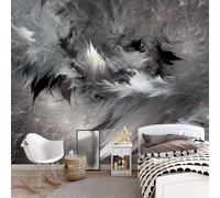 Tzxztt Abstrait En Trois Dimensions Noir Et Blanc Plumes Art Papier Peint 3E Moderne Soie Texturée Haut De Gamme IdéAl Pour Le Salon Et La Chambre à Coucher-150cm×105cm