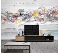 Tzxztt Abstrait Esthétique Coloré Onirique Encre De Chine Fumée Papier Peint 3D Moderne Soie Texturée Haut De Gamme Idéal Pour Le Salon Et La Chambre à Coucher-350cm×256cm
