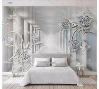 Tzxztt Abstrait Extension De L'Espace Géométrie Motifs Losanges Papier Peint 3D Moderne Soie Texturée Haut De Gamme Idéal Pour Le Salon Et La Chambre à Coucher-350cm×256cm