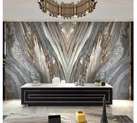 Tzxztt Abstrait Gris Texture Géométrique Effet Marbre Papier Peint 3E Moderne Soie Texturée Haut De Gamme IdéAl Pour Le Salon Et La Chambre à Coucher-250cm×170cm