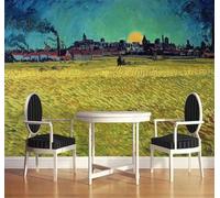 Tzxztt Architecture Abstraite Dessinée À La Main Champs Lunaires Papier Peint 3D Moderne Soie Texturée Haut De Gamme Idéal Pour Le Salon Et La Chambre à Coucher-400cm×280cm