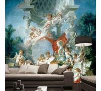 Tzxztt Architecture Vintage Créative Forêt Des Anges Papier Peint 3E Moderne Soie Texturée Haut De Gamme IdéAl Pour Le Salon Et La Chambre à Coucher-250cm×170cm