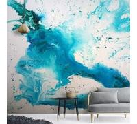 Tzxztt Art Abstrait Bleu Graffiti Créatif Papier Peint 3E Moderne Soie Texturée Haut De Gamme IdéAl Pour Le Salon Et La Chambre à Coucher-350cm×256cm