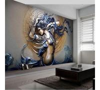 Tzxztt Art Abstrait Tridimensionnel En Relief Sensuel Beauté Papier Peint 3E Moderne Soie Texturée Haut De Gamme IdéAl Pour Le Salon Et La Chambre à Coucher-200cm×140cm