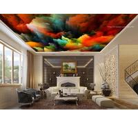 Tzxztt Art Créatif Abstrait Nuages Colorés Papier Peint 3E Moderne Soie Texturée Haut De Gamme IdéAl Pour Le Salon Et La Chambre à Coucher-200cm×140cm