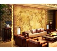 Tzxztt Art Créatif Vintage Représentant Une Carte Du Monde Dorée Papier Peint 3E Moderne Soie Texturée Haut De Gamme IdéAl Pour Le Salon Et La Chambre à Coucher-200cm×140cm