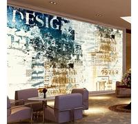 Tzxztt Art Graffiti Vintage Nostalgie Lettres Anglaises Papier Peint 3E Moderne Soie Texturée Haut De Gamme IdéAl Pour Le Salon Et La Chambre à Coucher-300cm×210cm