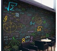 Tzxztt Art Mathématiques Formule Couleur Stylo Noir Tableau Noir Papier Peint 3D Moderne Soie Texturée Haut De Gamme Idéal Pour Le Salon Et La Chambre à Coucher-300cm×210cm