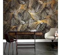 Tzxztt Art Plant Leaf Abstract Golden Line Papier Peint 3E Moderne Soie Texturée Haut De Gamme IdéAl Pour Le Salon Et La Chambre à Coucher-200cm×140cm