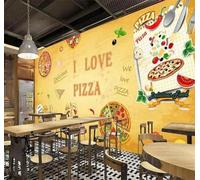 Tzxztt Art Rétro Dessiné À La Main Représentant Une Pizza Papier Peint 3E Moderne Soie Texturée Haut De Gamme Idéal Pour Le Salon Et La Chambre à Coucher-400cm×280cm
