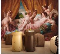 Tzxztt Art Vintage Tridimensionnel Représentant Un Ange Peint À La Main Papier Peint 3D Moderne Soie Texturée Haut De Gamme Idéal Pour Le Salon Et La Chambre à Coucher-400cm×280cm