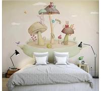 Tzxztt Bande Dessinée Créatif Champignons Lapins Original Papier Peint 3D Moderne Soie Texturée Haut De Gamme Idéal Pour Le Salon Et La Chambre à Coucher-200cm×140cm