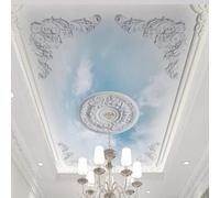Tzxztt Bas Relief Plâtre Ciel Bleu Nuages Blancs Art Papier Peint 3d Moderne Soie Texturée Haut De Gamme IdéAl Pour Le Salon Et La Chambre à Coucher-200cm×140cm