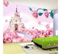 Tzxztt Chateau De Princesse En Carton Rose Papier Peint 3d Moderne En Soie GaufréE MatéRiau IdéAl PourLe Salon Et La Chambre à Coucher-430cm×300cm