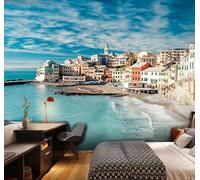 Tzxztt Ciel Bleu En Trois Dimensions Nuages Blancs Océan Architecture Urbaine Papier Peint 3E Moderne Soie Texturée Haut De Gamme IdéAl Pour Le Salon Et La Chambre à Coucher-150cm×105cm