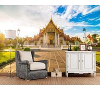 Tzxztt Ciel Bleu Nuages Blancs Châteaux Soleil Pelouses Papier Peint 3E Moderne Soie Texturée Haut De Gamme IdéAl Pour Le Salon Et La Chambre à Coucher-200cm×140cm