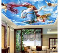 Tzxztt Ciel Bleu Nuages Blancs Oiseaux En Vol Figures Anges Papier Peint 3E Moderne Soie Texturée Haut De Gamme IdéAl Pour Le Salon Et La Chambre à Coucher-150cm×105cm