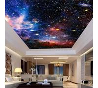 Tzxztt Créatif Coloré Ciel Étoilé Planète Étoiles Papier Peint 3E Moderne Soie Texturée Haut De Gamme IdéAl Pour Le Salon Et La Chambre à Coucher-400cm×280cm