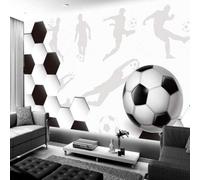 Tzxztt Créatif Monochrome Géométrique Football Figures Papier Peint 3E Moderne Soie Texturée Haut De Gamme IdéAl Pour Le Salon Et La Chambre à Coucher-400cm×280cm