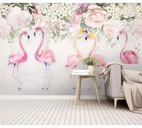 Tzxztt Créatif Plantes Fleurs Animaux Flamant Rose Papier Peint 3d Moderne Soie Texturée Haut De Gamme IdéAl Pour Le Salon Et La Chambre à Coucher-200cm×140cm
