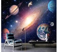 Tzxztt Créatif Tridimensionnel Cosmos Ciel Étoilé Planète Papier Peint 3E Moderne Soie Texturée Haut De Gamme IdéAl Pour Le Salon Et La Chambre à Coucher-150cm×105cm