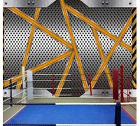 Tzxztt Créatif Tridimensionnel Jaune Géométrique Métallique Papier Peint 3D Moderne Soie Texturée Haut De Gamme Idéal Pour Le Salon Et La Chambre à Coucher-250cm×170cm