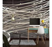 Tzxztt Créatif Tridimensionnel Métallique Abstrait Lignes Papier Peint 3E Moderne Soie Texturée Haut De Gamme IdéAl Pour Le Salon Et La Chambre à Coucher-250cm×170cm