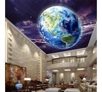 Tzxztt Créatif Tridimensionnel Violet Ciel Étoilé Planète Papier Peint 3E Moderne Soie Texturée Haut De Gamme IdéAl Pour Le Salon Et La Chambre à Coucher-300cm×210cm