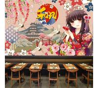 Tzxztt Dessin À La Main Cartoon Warm Beauty Gourmet Flower Papier Peint 3E Moderne Soie Texturée Haut De Gamme IdéAl Pour Le Salon Et La Chambre à Coucher-400cm×280cm