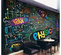 Tzxztt Dessin À La Main Couleur Craie Formule Mathématique Tableau Noir Papier Peint 3D Moderne Soie Texturée Haut De Gamme Idéal Pour Le Salon Et La Chambre à Coucher-400cm×280cm