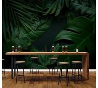 Tzxztt Dessin À La Main Fraîcheur Vert Végétal Feuilles Papier Peint 3D Moderne Soie Texturée Haut De Gamme Idéal Pour Le Salon Et La Chambre à Coucher-430cm×300cm