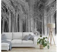 Tzxztt Élégant Élan Monochrome Forêt Paysage Enneigé Papier Peint 3E Moderne Soie Texturée Haut De Gamme IdéAl Pour Le Salon Et La Chambre à Coucher-200cm×140cm