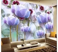 Tzxztt En Relief Chaleureux Esthétique Lotus Cercle Coussin Papier Peint 3D Moderne Soie Texturée Haut De Gamme Idéal Pour Le Salon Et La Chambre à Coucher-400cm×280cm