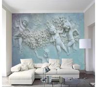 Tzxztt En Trois Dimensions Artistique Esthétique Relief Petits Anges Papier Peint 3D Moderne Soie Texturée Haut De Gamme Idéal Pour Le Salon Et La Chambre à Coucher-200cm×140cm